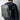 Gray leather backpack back view.