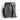 Gray leather backpack back view.